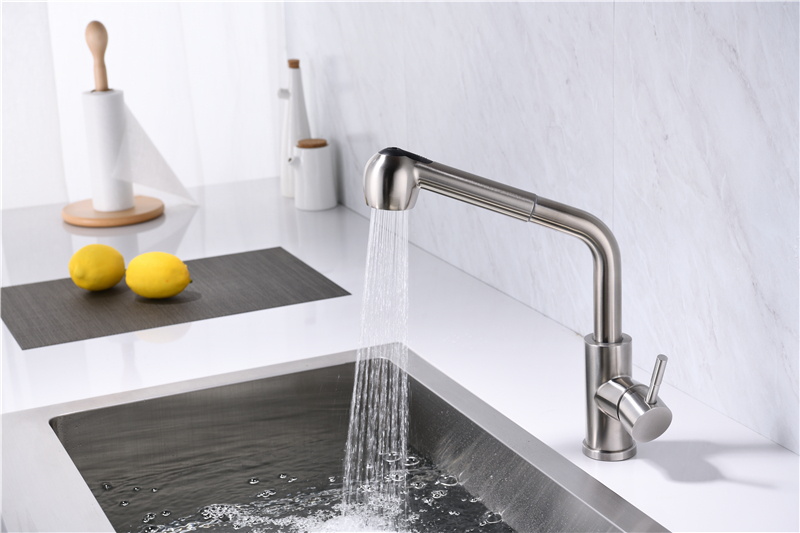 Type de traction robinet froid et chaud lavabo cuivre rotatif évier robinet ménage télescopique robinet de cuisine