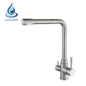 3 voies cuisine évier mitigeur robinet filtre robinets double poignée Ro acier inoxydable levier unique robinets flexibles