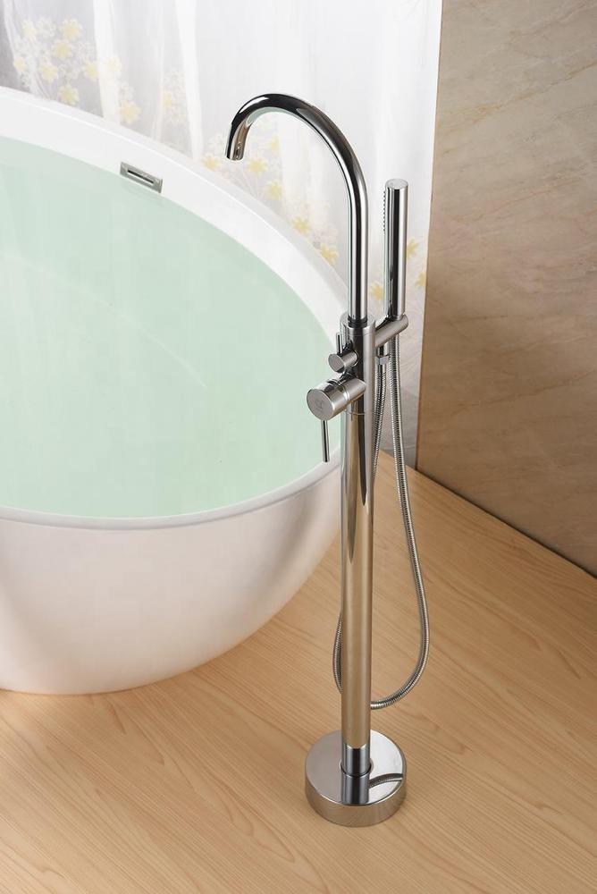 Système de douche avec bec de baignoire Brimix mitigeur sur pied becs de baignoire inverseur robinet de sol moderne robinet de salle de bain tuyau Flexible