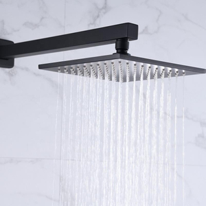 Pommeau de douche à jet de pluie noir monté au plafond ensemble robinet de placage de douche à effet pluie robinets de bain multifonctions luminaires mats