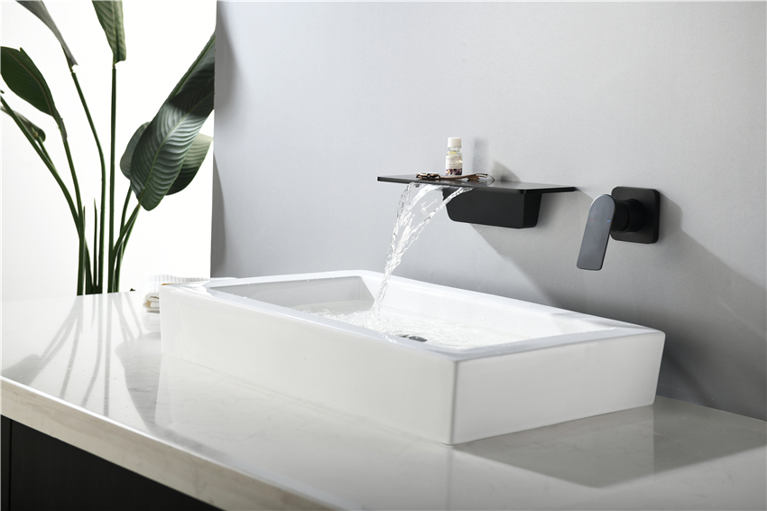 Robinet de salle de bain 2 trous mitigeur mitigeur chaud et froid robinet d'eau poignée de montage sur pont robinet de bassin séparé
