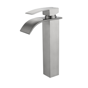 Robinet de bassin en acier inoxydable nickel brossé carré pour robinet d'eau de vente chaude de salle de bain