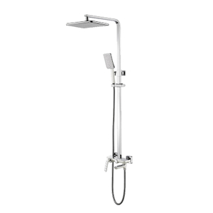 Poignée simple de mélangeur blanc de douche de pluie carrée contemporaine réglée pour la salle de bains