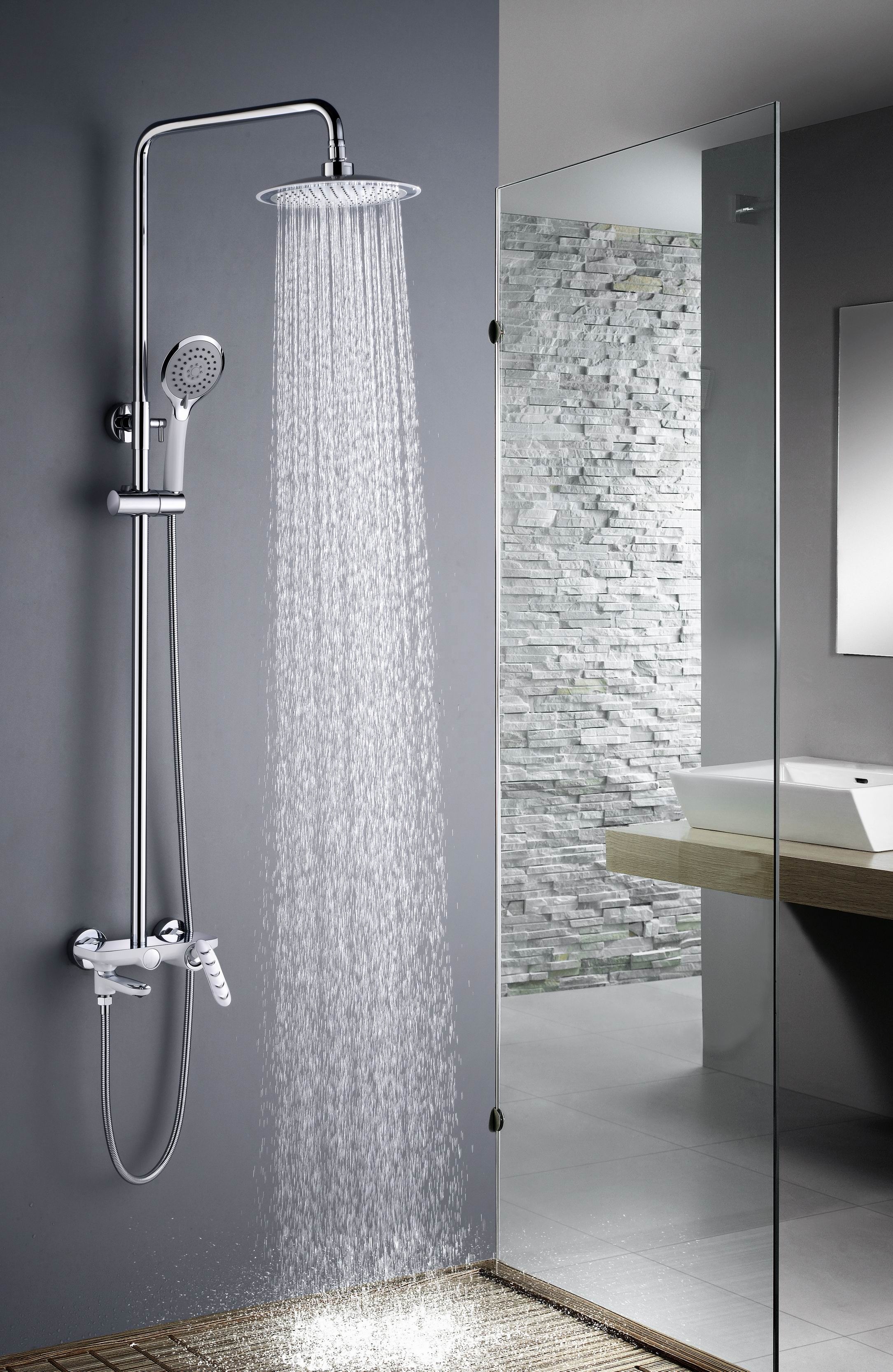Oem plomberie salle de bain montage Chrome mural pivotant bain salle de bain douche pluie chute robinets ensemble de robinet