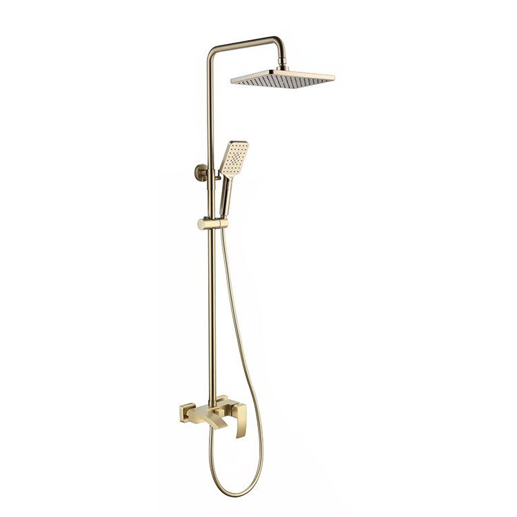 Mélangeur de robinets de salle de bain à trois fonctions de style européen exquis en or de luxe