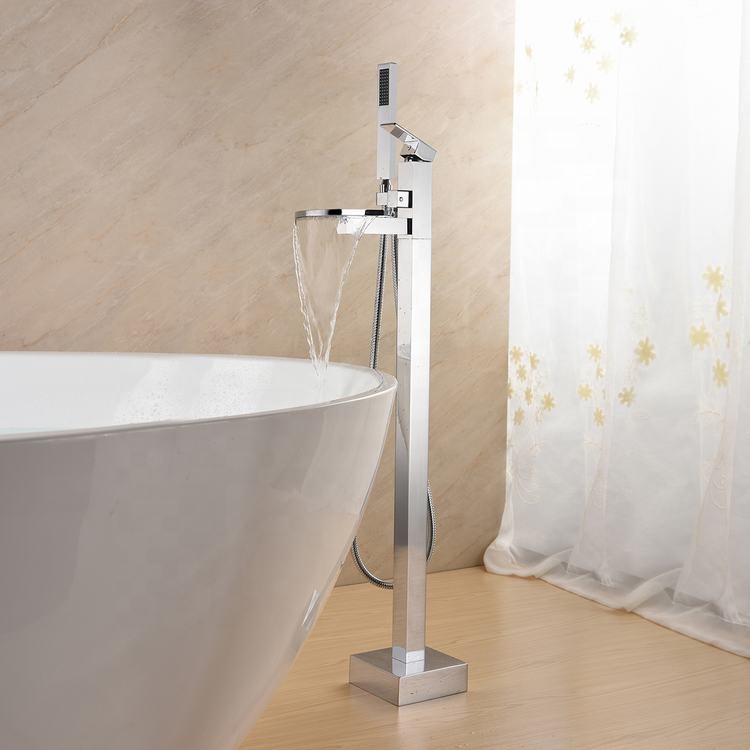 Robinet de baignoire à cascade autonome pour salle de bain Robinet de baignoire monté au sol