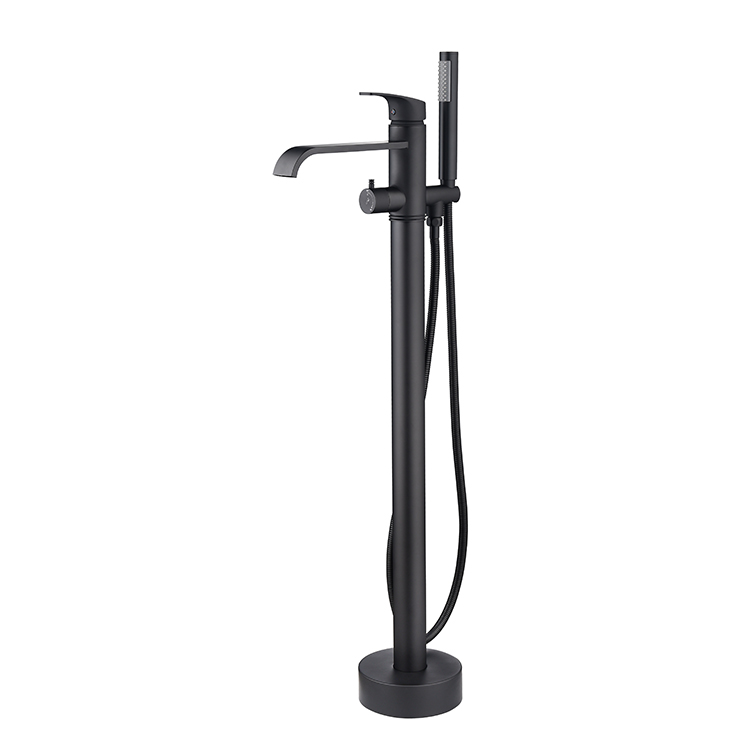 Super haut débit noir couleur autoportante salle de bain baignoire robinet mitigeur de douche