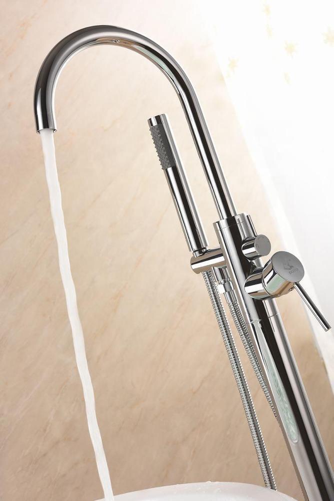 Système de douche avec bec de baignoire Brimix mitigeur sur pied becs de baignoire inverseur robinet de sol moderne robinet de salle de bain tuyau Flexible