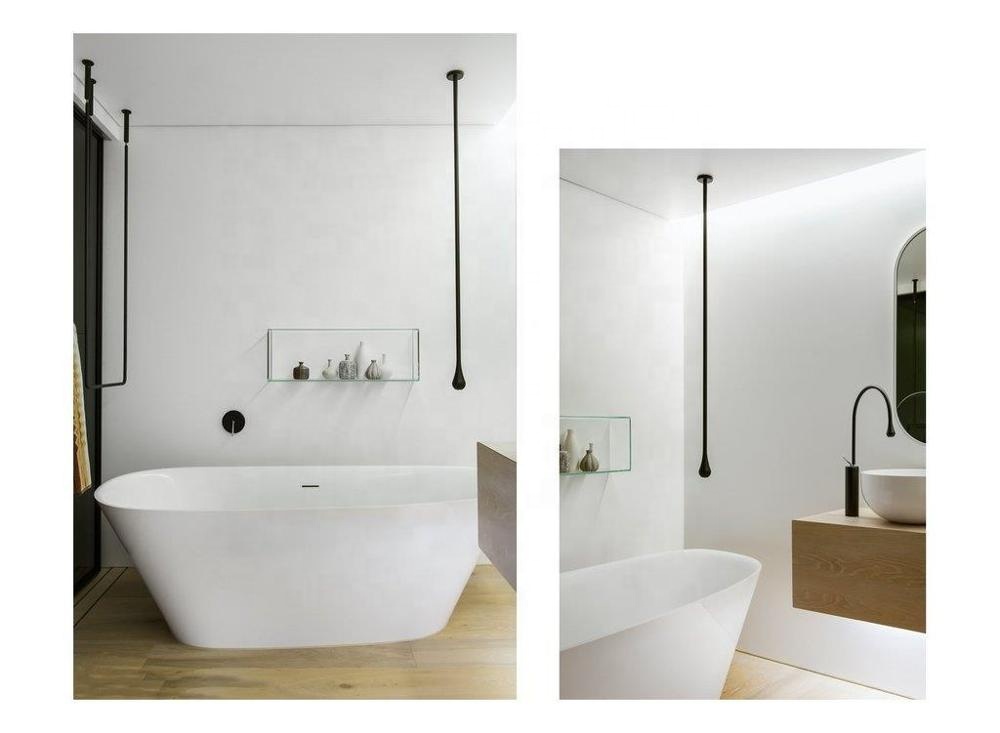 Robinets de lavabo montés au plafond robinet suspendu salle de bain bassin bec robinet en laiton massif goutte d'eau baignoire remplissage robinet de plafond