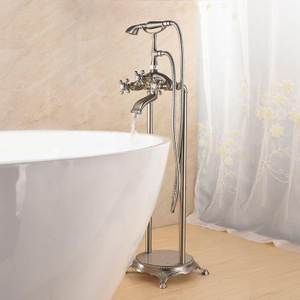 Robinet de baignoire sur pattes à montage au sol Remplisseur de baignoire de salle de bains Douche vintage autoportante